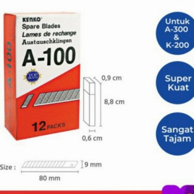 

Isi Cutter Kenko A100 / Refill Kater kecil A300 (1 Pack 12Tube )
