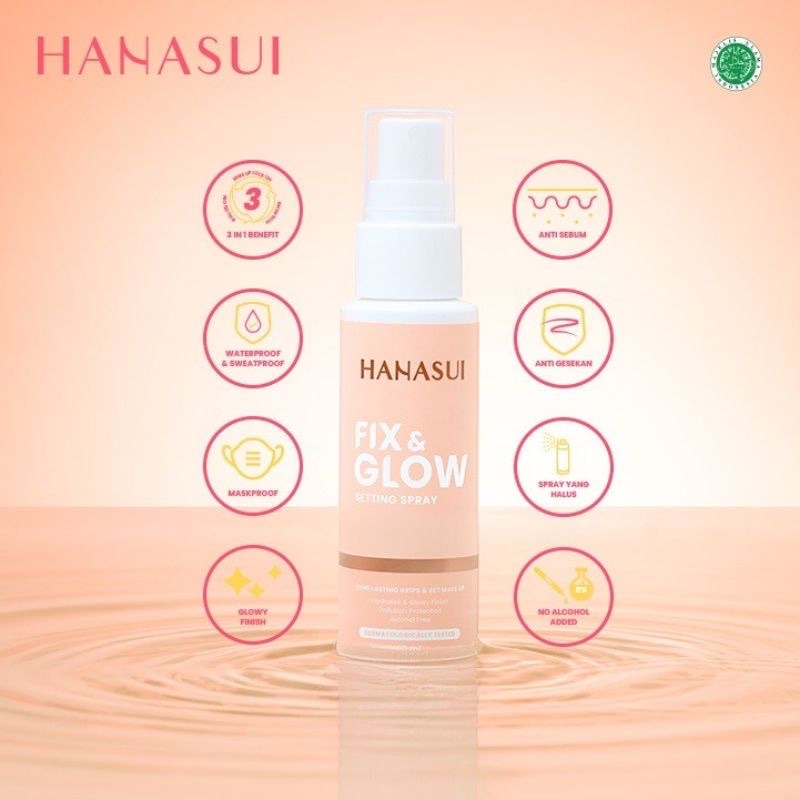 BISA COD - Hanasui Setting Spray Fix &amp; Glow 60ml