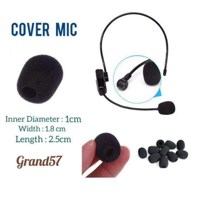 ㊙ busa spon mic mini kecil windscreen microphone headset clip on foam mic ccover ⇴