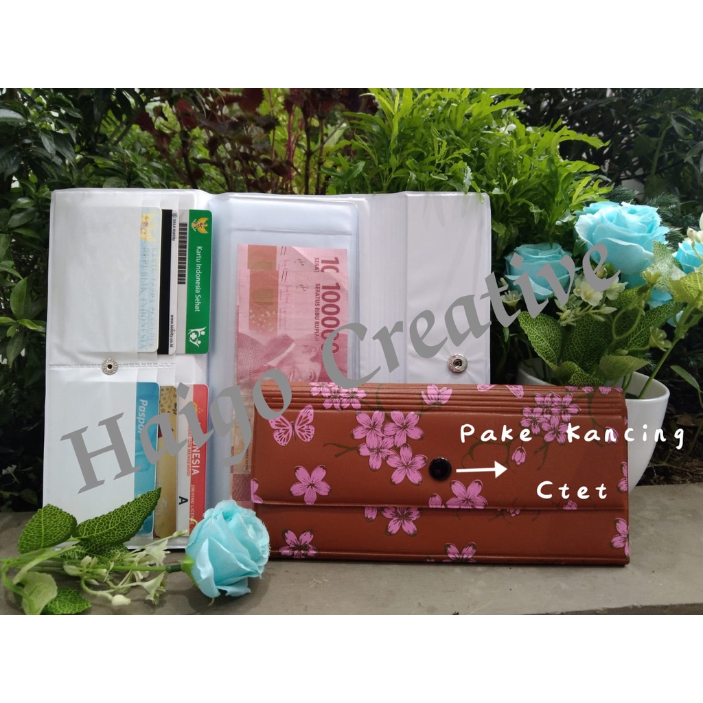 DOMPET DISIPLIN ORGANIZER  BUNGA SAKURA-PENUTUP( PAKE KANCING CTET)