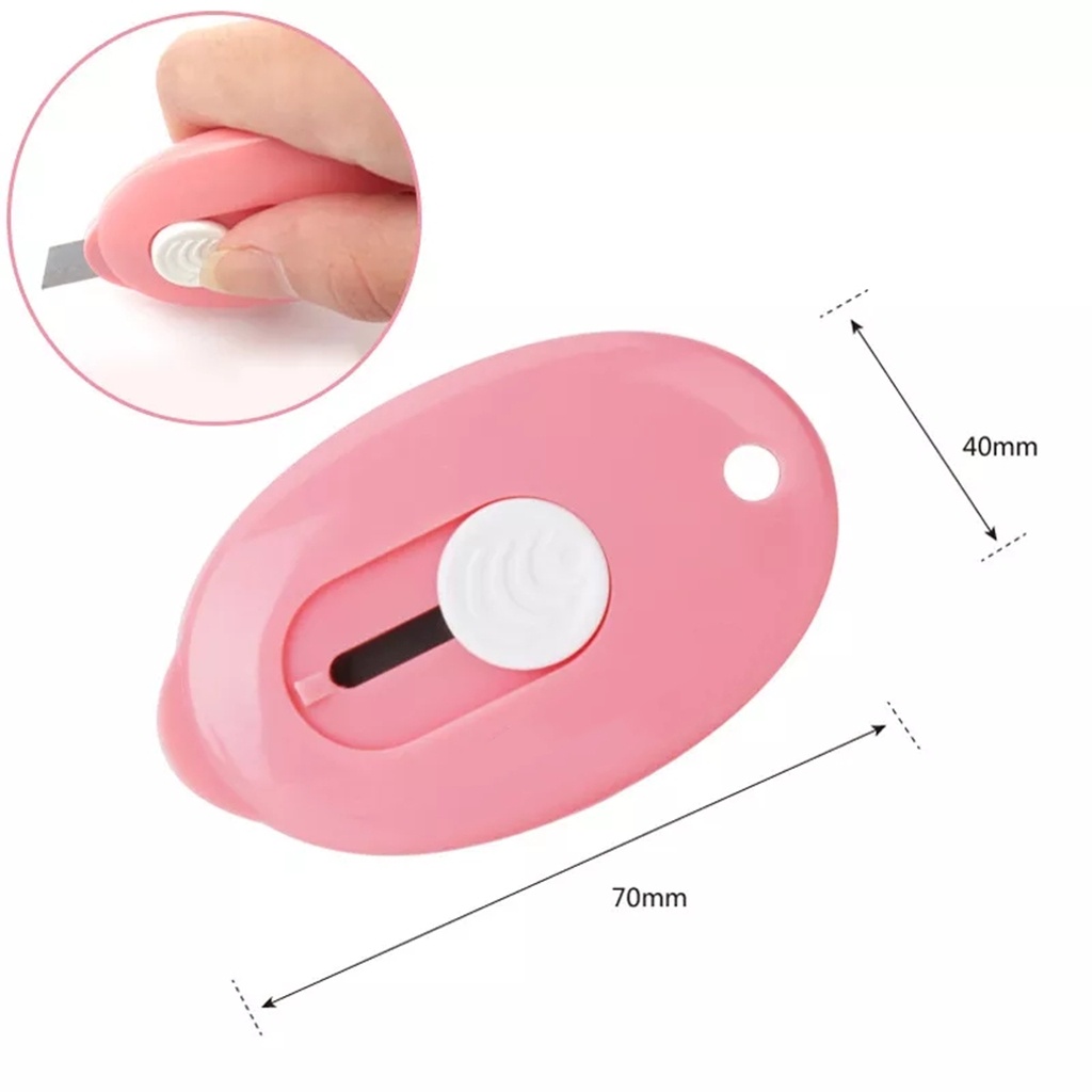 ( Fy ) Cutter Mini Portable Bentuk Oval Mini Cutter Polos Travel Kit Pemotong Kertas