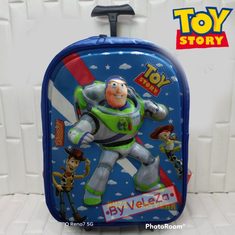 Tas ransel troli anak karakter Toy story led gambar timbul - tas ransel anak - tas troli - tas anak