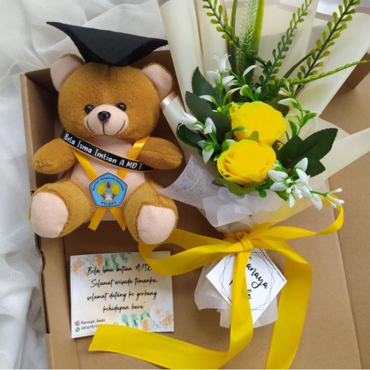 Kejutan Populer box bouquet bunga boneka mini kado wisuda malang