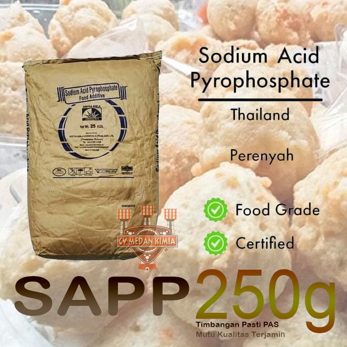 

SODIUM ACID PYROPHOSPATE ( SAPP 250 gram / PERENYAH GORENGAN ) MAKANAN