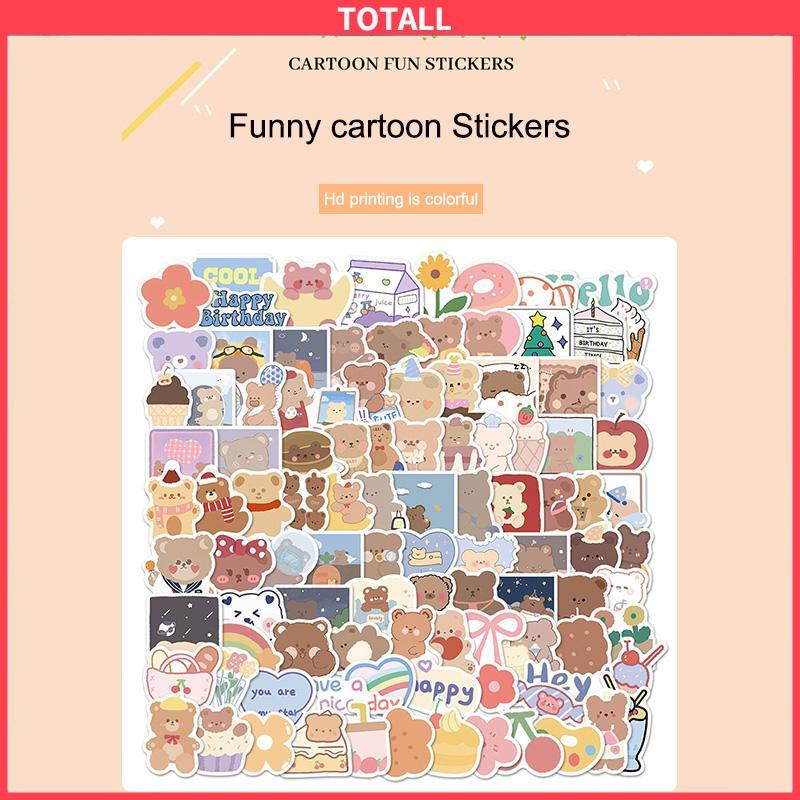 

COD 102Pcs Stiker Graffiti Kartun Beruang Lucu Anti Air Untuk Dekorasi Kopersepeda DIY Stationary -Totall