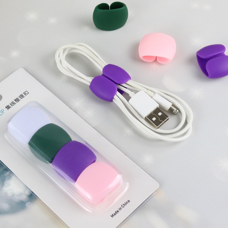 [Harga Grosir] 5pcs Charing Cord Mengelola Klip Saluran Kulkas Komputer Tempat Penyimpanan Kabel Data Mengorganisir Gesper Earphone Wires Winder Untuk Kantor Sekolah Keluarga