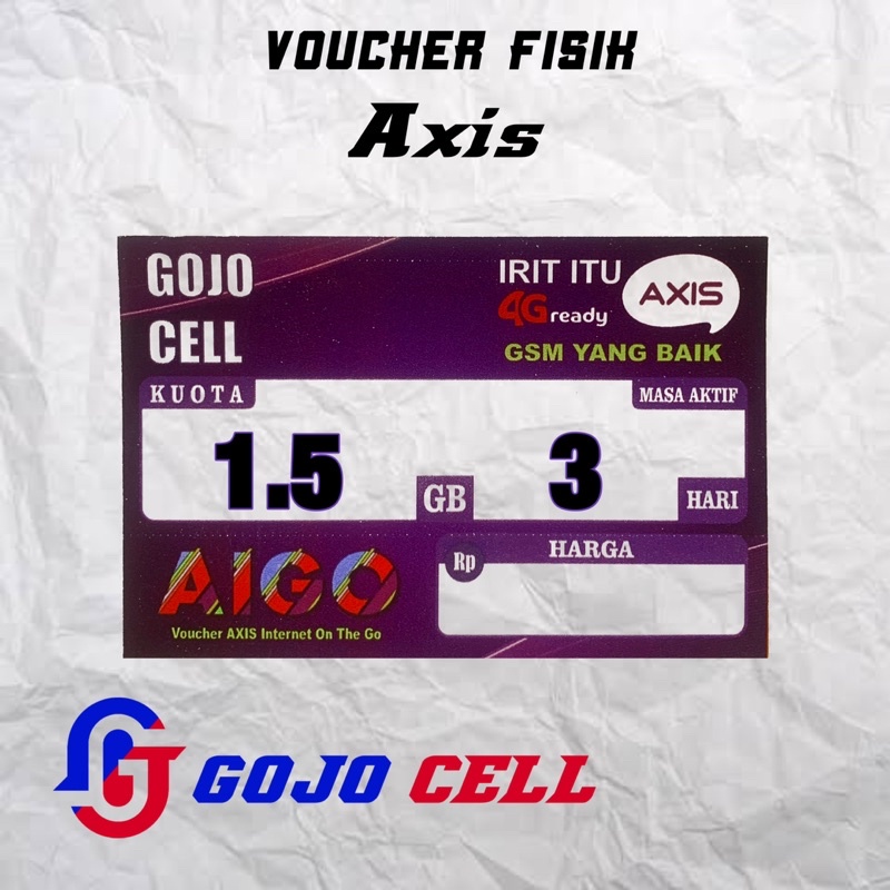 Voucher Axis Aigo Mini 1.5 GB 3 Hari Termurah Nasional
