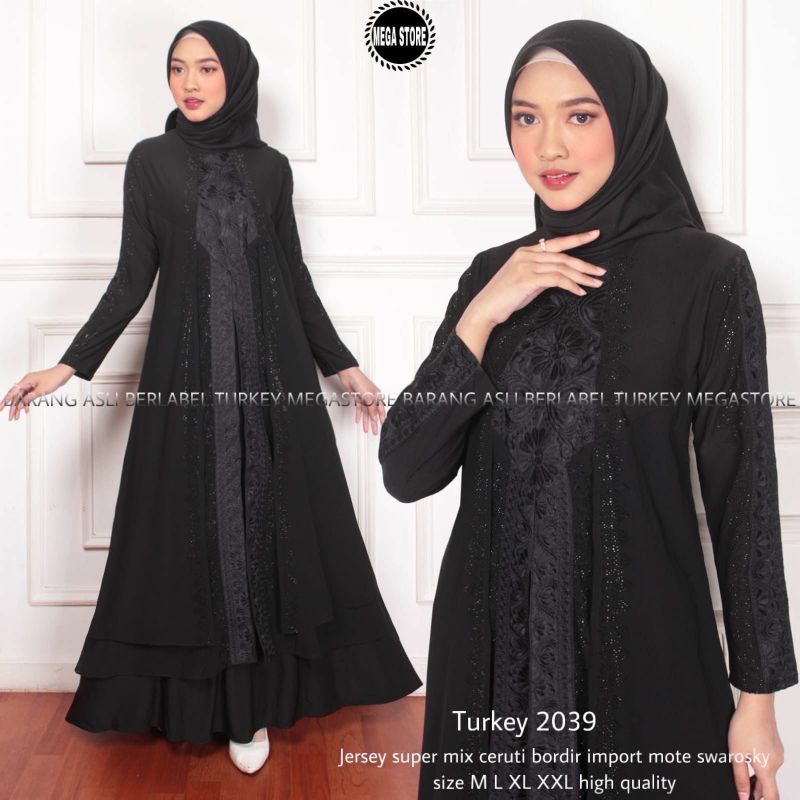 ABAYA TURKEY HITAM, ABAYA PREMIUM ORI, MOTIF PART 8
