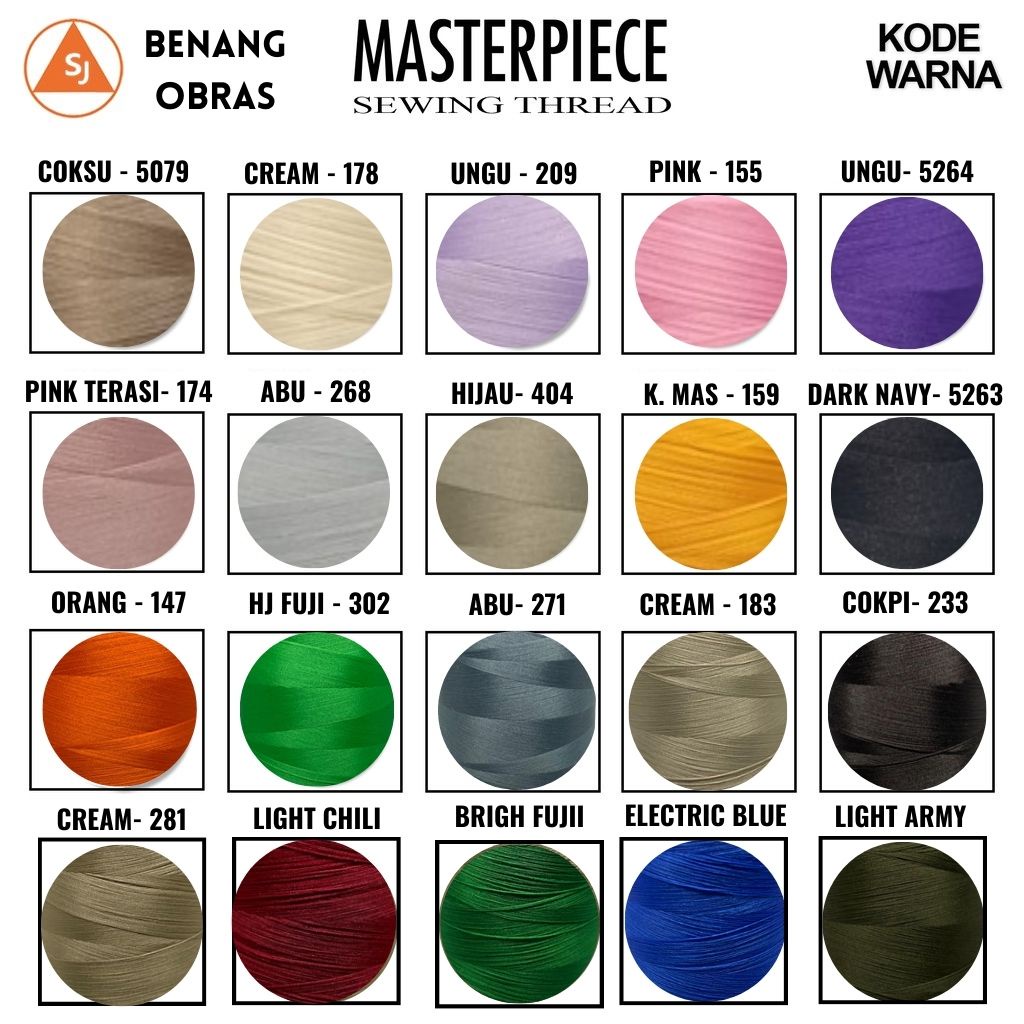 Benang Obras 5000 Yard Masterpiece Polyester Eceran High Quality