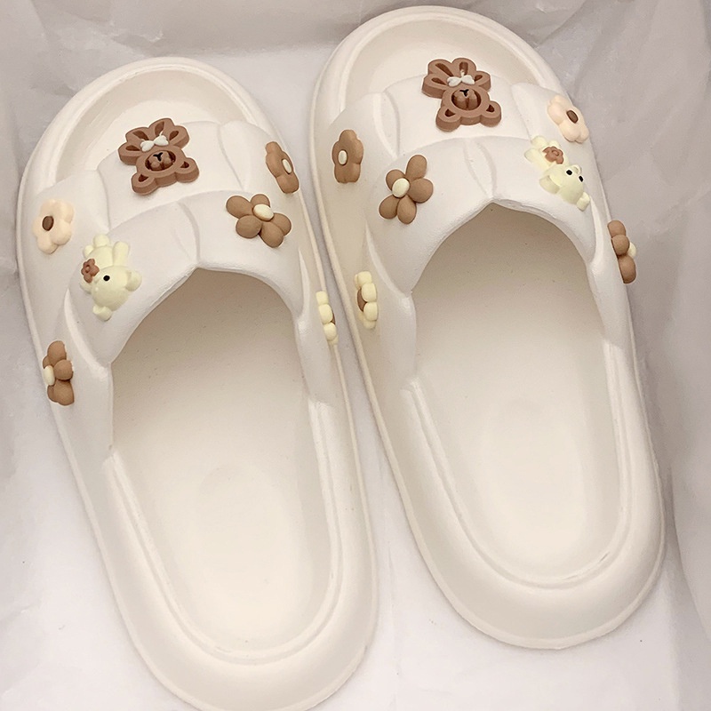 Lazy Bear PVC Sandal Jelly Slipper / Wanita Korean Import Teddy Bear Slip On/Soft Rubber Elastic Non-Slip Sendal / Empuk Elastis Sendal Anti Slip H24