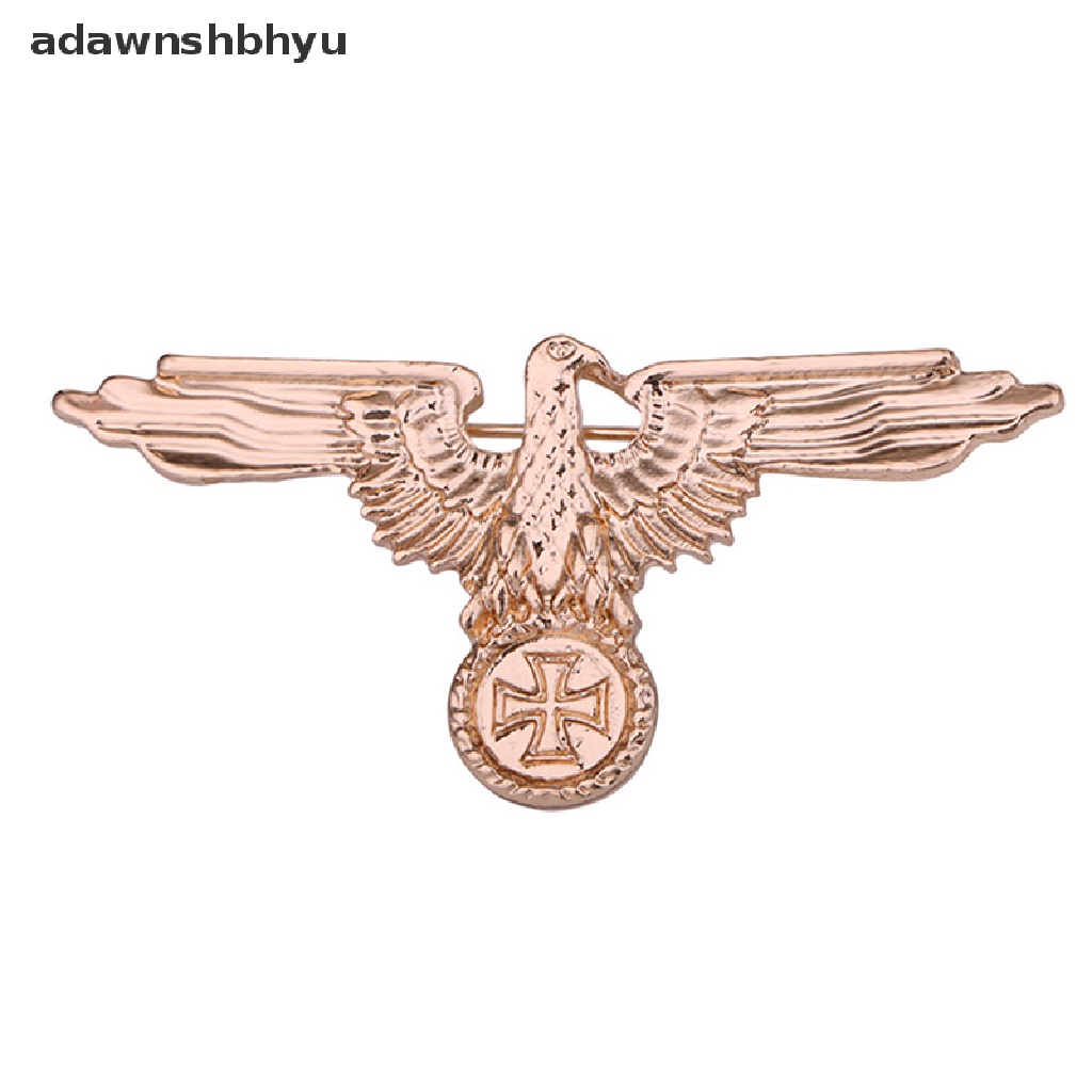 Adawnshbhyu WWII WW2 Militer Jerman Cross Eagle Pin Cap Lencana Perhiasan Bros Kerah Pin ID