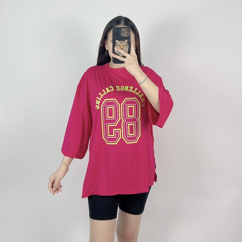 Kaos Oversize Slit Samping Cc 86 / Kaos Jumbo Lengan 7/8