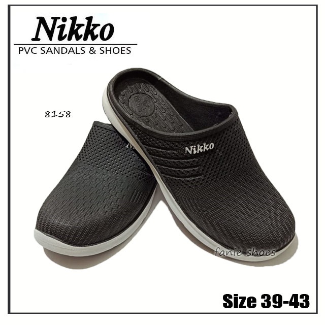 Nikko 8158 Selop 39-43 Hitam / Selop Bakpao Baim Karet Karet Laki-laki