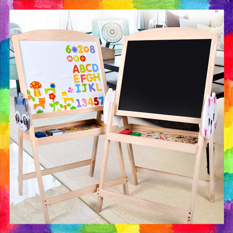 

Mainan Anak Papan Tulis Berdiri 2 Dua Sisi Double Sides 2 in 1 KIDS FUN WHITE BLACK BOARD Papan Tulis Magnet