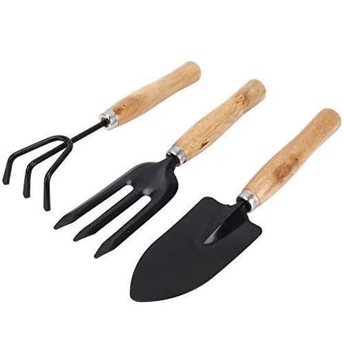 3pcs Gardening Tool Wooden Handle - 3pc Peralatan Berkebun Gagang Kayu