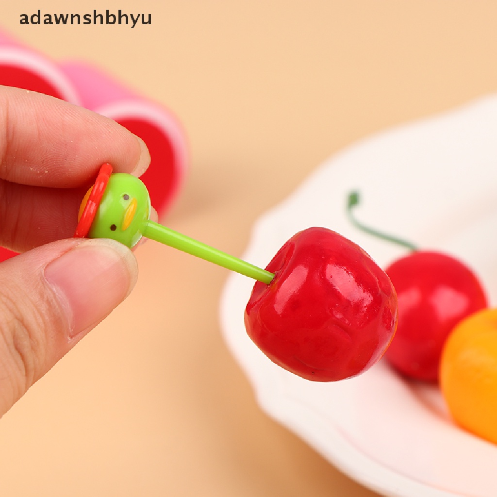 Adawnshbhyu Ekspresi Lucu Kartun Garpu Buah Kreatif Modis Fruit Resin Tusuk Gigi ID