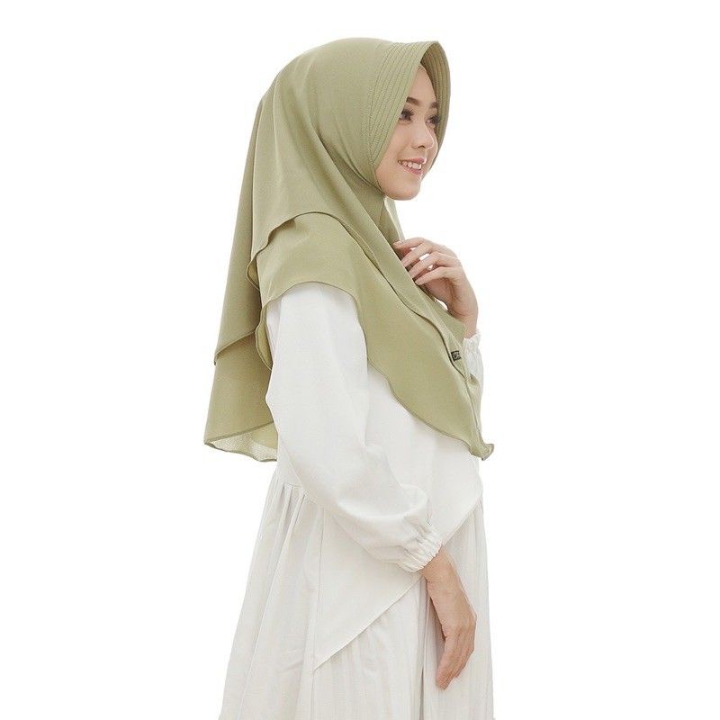 HIJAB JILBAB INSTAN Oval Mini 2  Layer Ceruty Babydoll