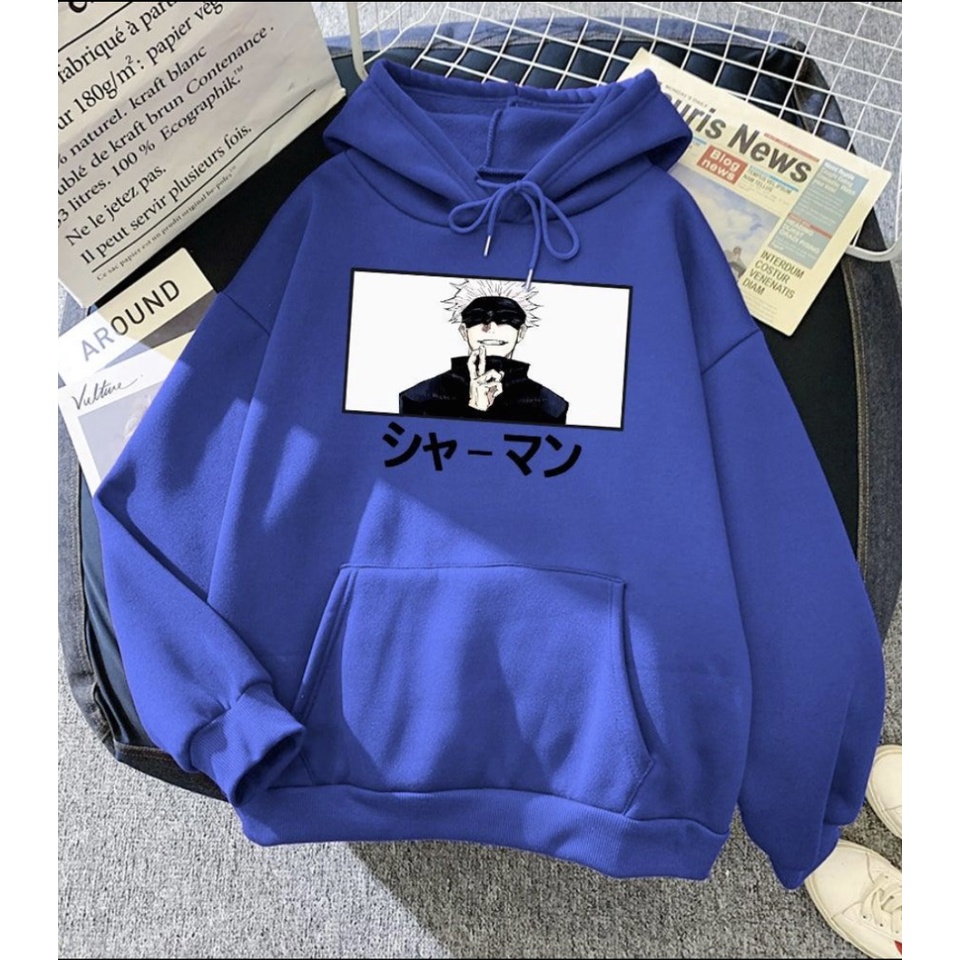 JPN Satoru Gojo anime Jumper Hoodie II  Sweater Hoodie Trendy II Sweter Oblong Topi Sz M - XL ( Pria &amp; Wanita / Anak &amp; Dewasa )