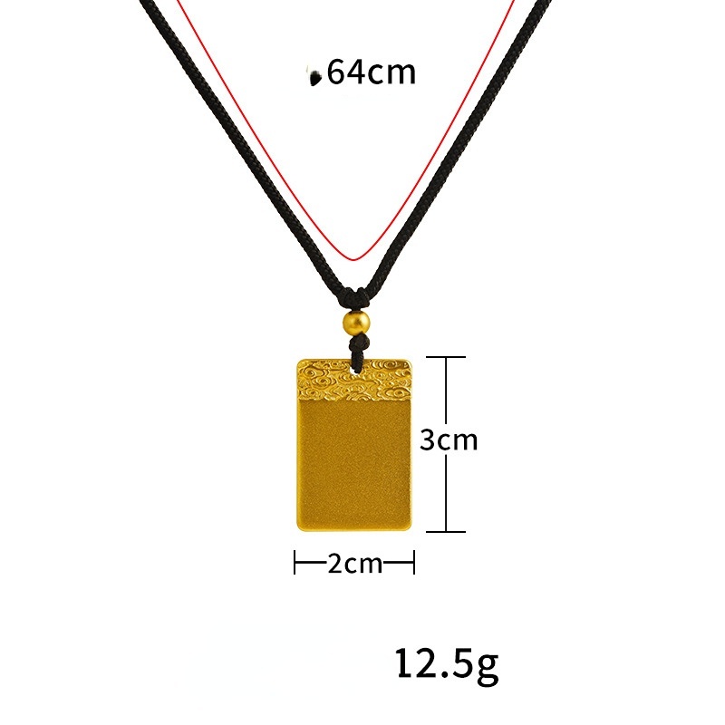 Goldkingdom Perhiasan Fashion Emas Asli Kadar 375 Bangkok Aksesoris Ready Stock Vintage Kalung Ankang Ada Kartu Tag Pria Dan Wanita Tali Hitam Bisa Ditarik