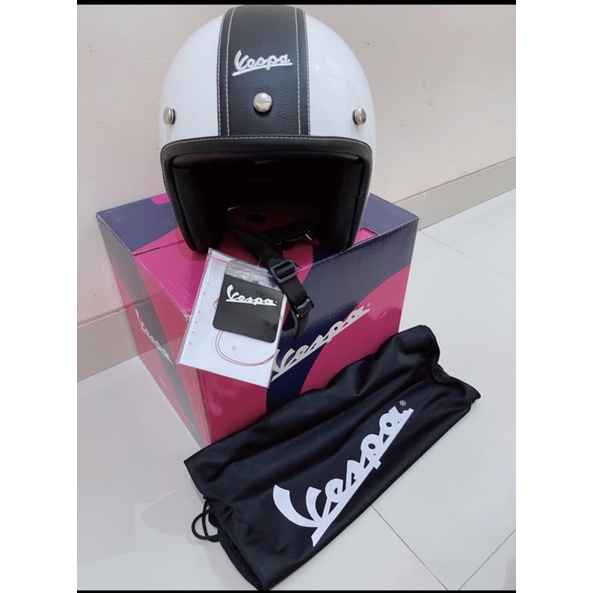 Helm Jet Touch Vespa Warna Putih/White Glossy Original Size XL