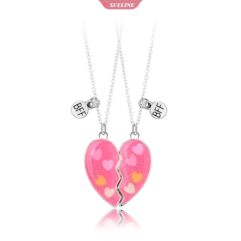 Fashion Berbentuk Hati Huruf Liontin Pria Dan Wanita Dua Set Kalung Persahabatan Hadiah Teman Terbaik BFF Perhiasan Kreatif [ZXL]