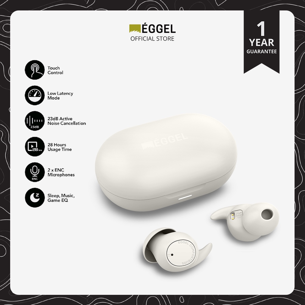 Eggel ComfortBuds Sleep + TWS Bluetooth Earphone with ANC, ENC, Gaming Mode