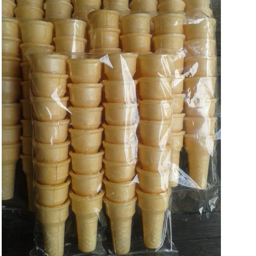 

[KODE 77] Cone McD Tanggung 30 pcs + Bubble Wrap (Krupuk Es Krim / Opak Contong Corong Cuncum Ice Cream)