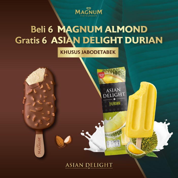 

Beli 6 Magnum Almond Gratis 6 Asian Delight - Es Krim/Ice Cream Wall's