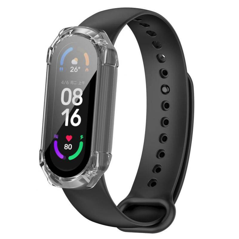 Untuk Xiaomi Mi Band6 Mi 5 4kotak Pelindung Jam Tangan PC+Tempered Film Terintegrasi Watch Case Elektronik Pintar Elektronik Pintar