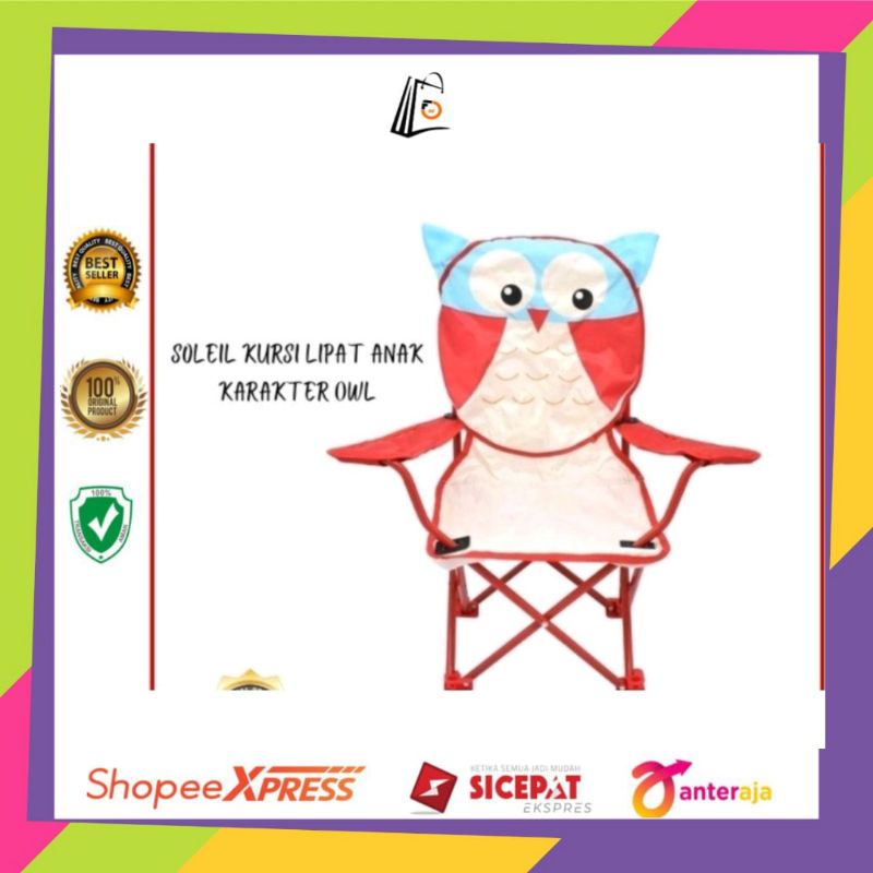 soleil kursi anak karakter owl/kursi anak/kursi lipat anak/kursi lipat/soleil kursi lipat anak karak