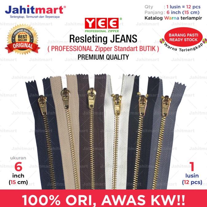 

[BISA COD] RESLETING / RITSLETING JEANS MERK "YEE" 6 INCI (15CM) "LUSIN