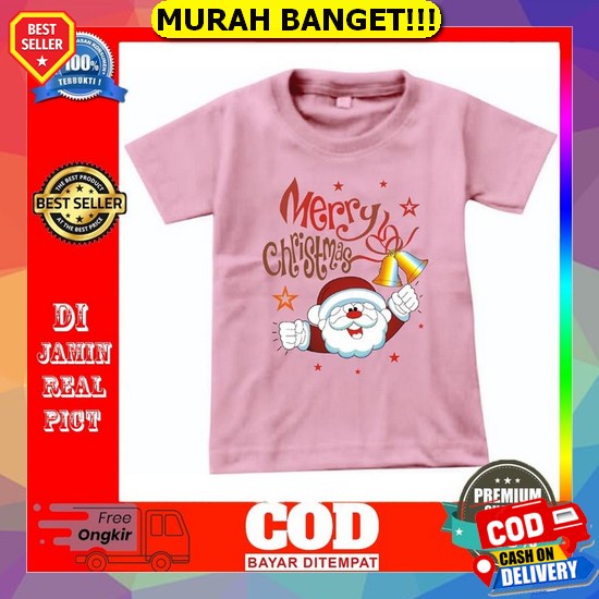 Promo - Kaos Rohani Kristen Anak / Kaos Natal / Kaos Christmas /Dekaos 248Kids - Hijau Botol, 3 - Se