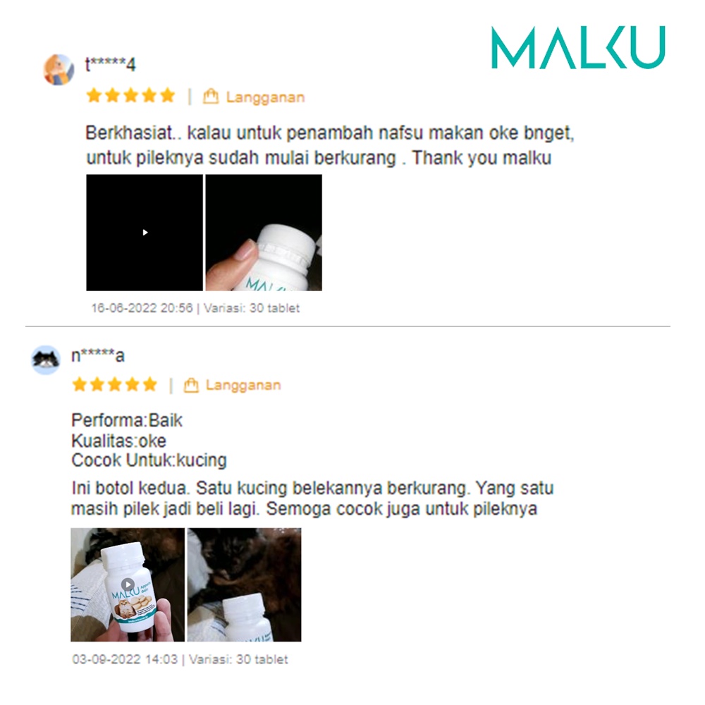 MALKU Appetite Gain - Vitamin Nafsu Makan Kucing, Flu Belek Kucing, &amp; Pencernaan - MALKU Vitamin