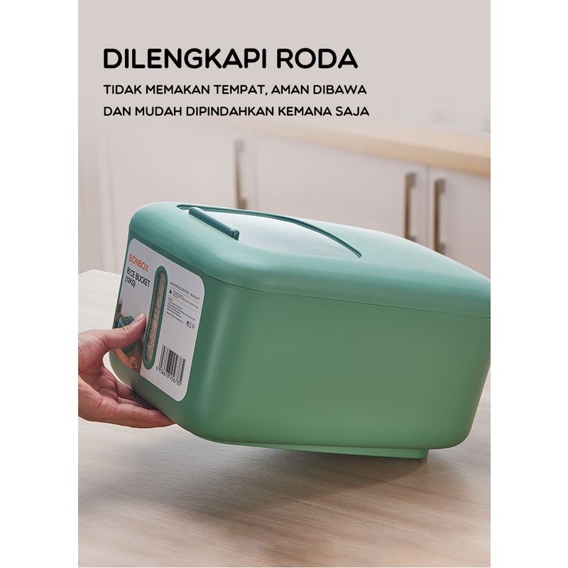 Bonbox BKE901 Rice Box Kontainer Tempat Penyimpanan Beras Besar 12kg