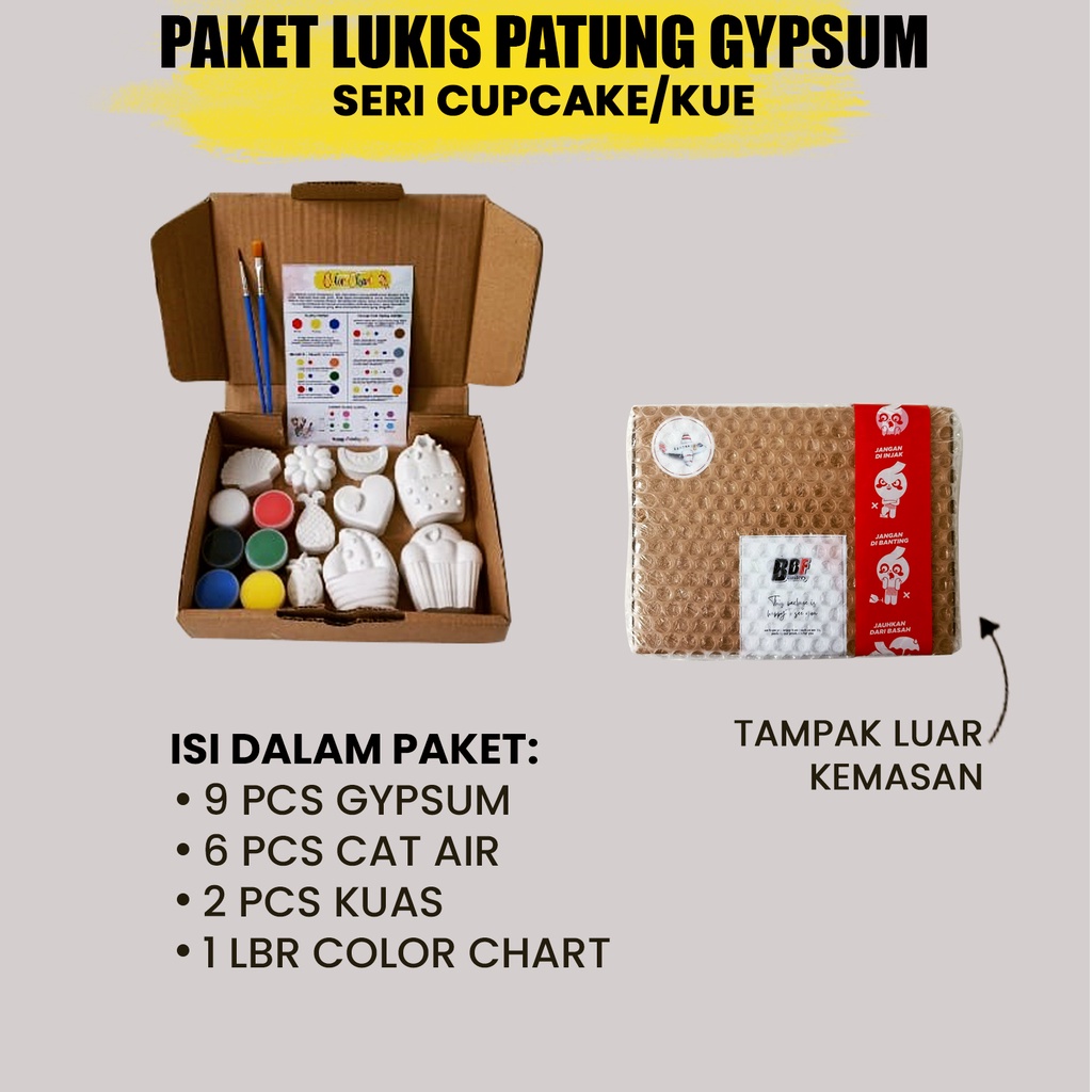 

RK Paket Lukis Gypsum Set Melukis Anak Lengkap Mewarnai Patung Gypsum Painting