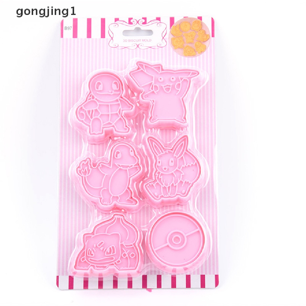 Ggg 6Set Kartun elf Cookie Press Tipe Biskuit Plastik cutg die set ID