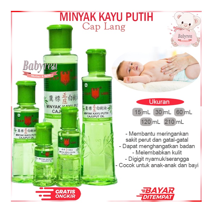 Babyren Telon Anak Bayi Cap Lang 30ml/60ml/120ml/210 Ml - Minyak Kayu Putih Kecil Murah Jumbo Asli /