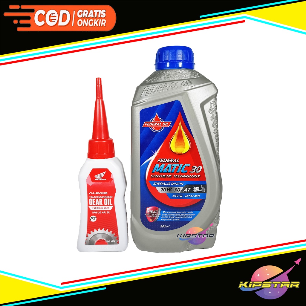 PAKET OLI MOTOR MATIC FEDERAL MATIC PLUS OLI GARDAN HONDA / FEDERAL MATIC 0,8L PLUS OLI GEAR AHM HON