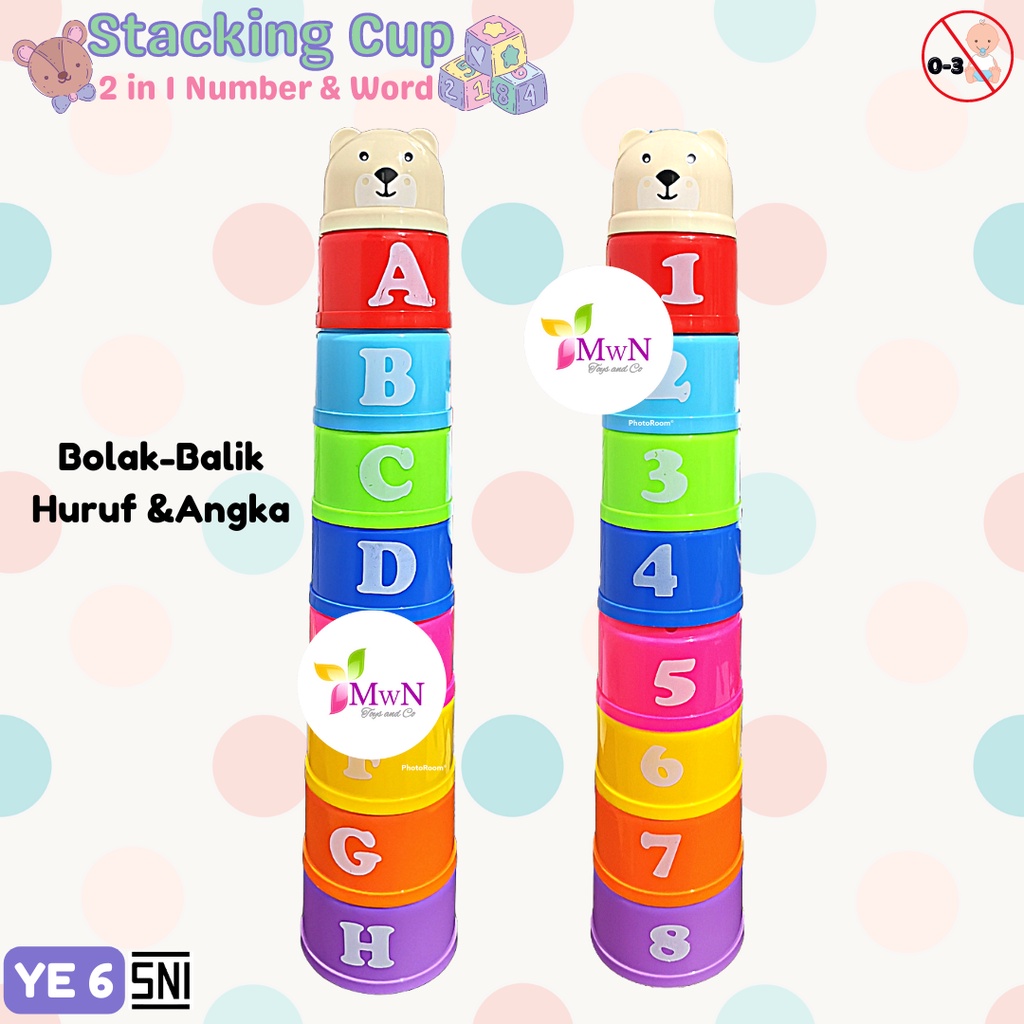 MWN Mainan Edukasi Anak Stacking Cup isi 8 cup YE6