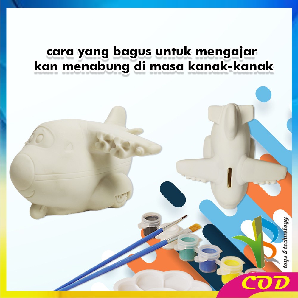 RB-M255 Celengan Anak Lukis Karakter / Mainan Edukasi Paket Melukis Anak / Celengan Unik Mewarnai / Tabungan Anak Lucu