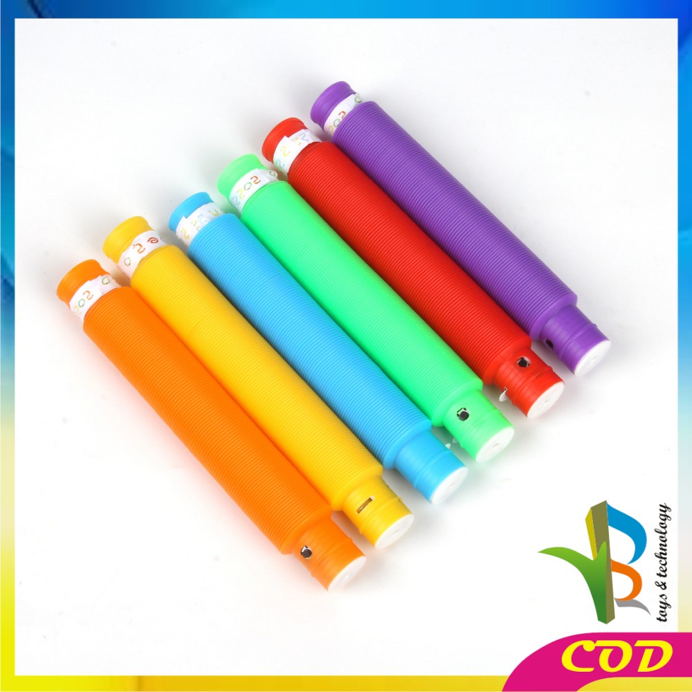 RB-M296 Mainan Anak Light Up Pop Pipes Led / Fidget Pop Tubes Sensory Toys / Maenan Kreasi Lampu Stick Selang Pipa Anak