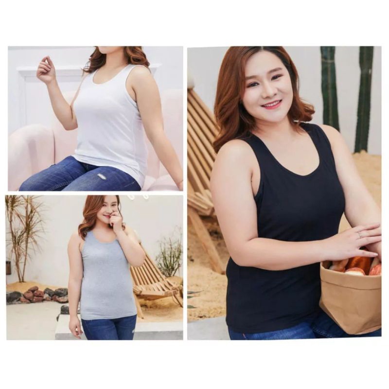 TANKTOP JUMBO/SINGLET WANITA JUMBO WARNA MUDA