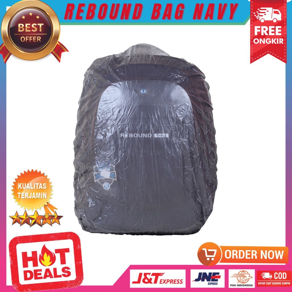 Tas Ransel Laptop Bahan Nilon Backpack Cowok Keren Stylish Multifungsi Tas Punggung Sekolah Kerja Kuliah Free Raincover Berkualitas Rebound Bag Navy