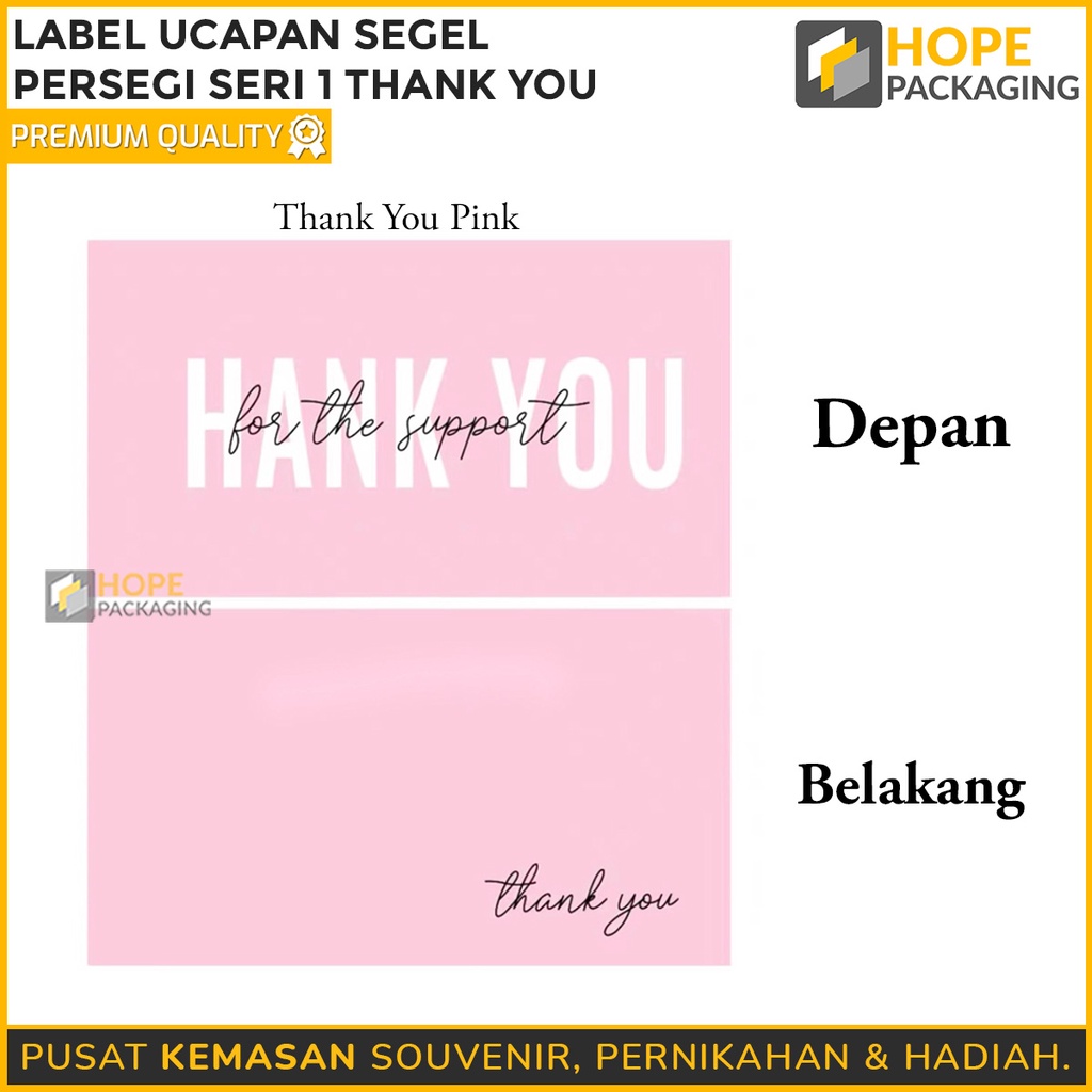 (1 pack isi 50 Pcs) Sticker Label Ucapan (Thank You)Size : 5x 9 cm stiker kotak lucu packing hampers souvenir makanan