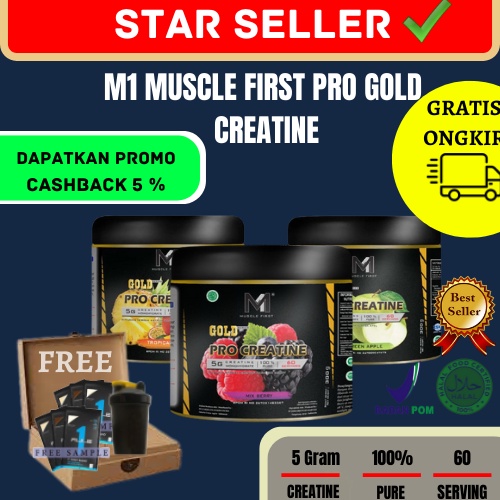 Jual M1 Muscle First Pro Creatine Monohydrate 300 Gram 300 Gr Halal