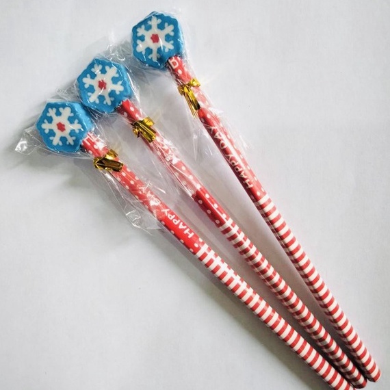 6 pcs Pensil Penghapus Merry Christmas Natal Natalan Santa Clause Sinterklas GMALL-ST0199