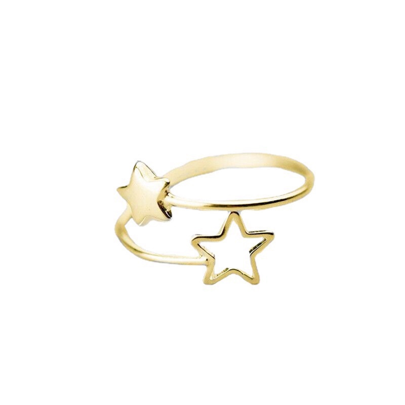 Fancyqube Cincin925 Sterling Silver Bintang Dapat Disesuaikan Untuk Fashion Wanita Pesta Perhiasan Minimalis