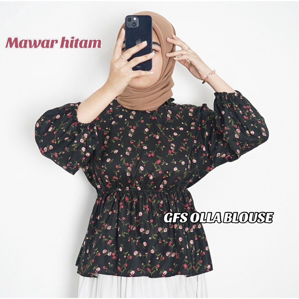 BEFAST - ZFS OOTD BLOUSE JIHAN / FLOWY BLOUSE VINTAGE / Blouse Casual Wanita Kekinian / Outift Wanita Hijab / Fashion Wanita Modis / Blouse Flower Keluaran Terbaru / Atasan Wanita Lengan Panjang