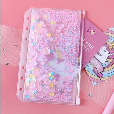 

A6 ZIPPERBAG GLITTER 6 RING 6 LUBANG ZIPLOCK BINDER KOREA