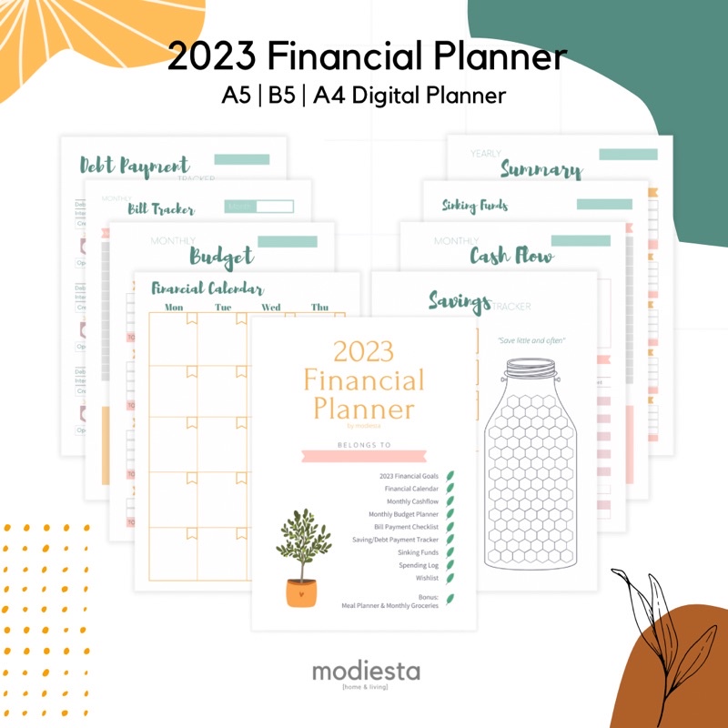 

2023 Financial Planner Budget Digital A5 B5 A4 iPad Tablet